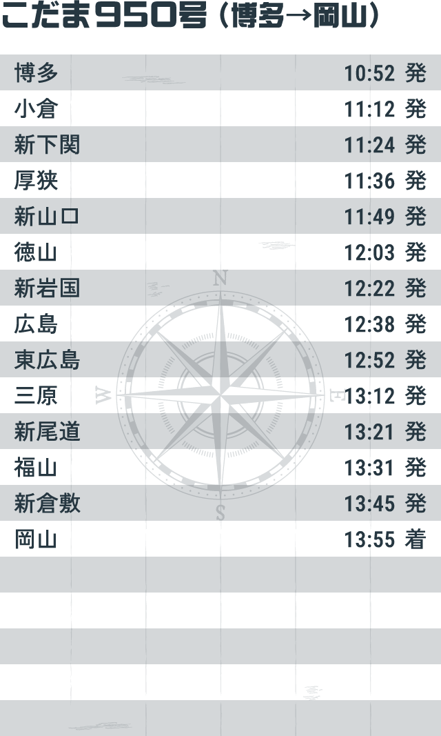 こだま950号（博多→岡山）