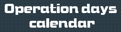 Operation days calendar