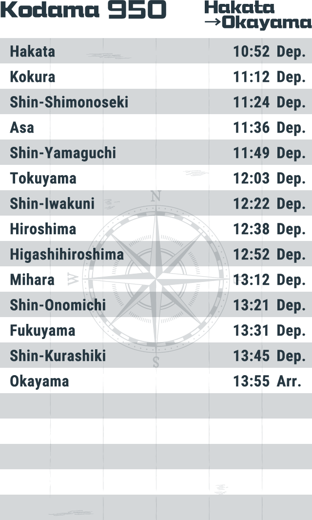 Kodama 950 Hakata→Okayama