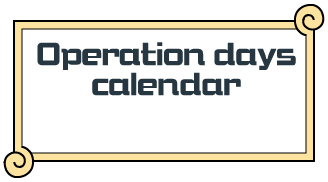 Operation days calendar